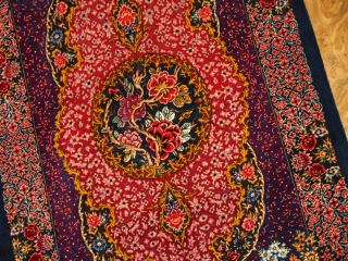 高級ペルシャ絨毯のマンション玄関マット、クムシルクピンク色60048