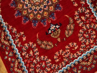 赤いペルシャ絨毯の玄関マットマンションサイズクムシルク60036