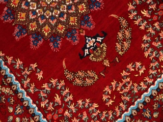 赤いペルシャ絨毯の玄関マットマンションサイズクムシルク60036