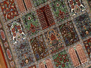 ペルシャ絨毯クムシルクヘシティーデザイン49042