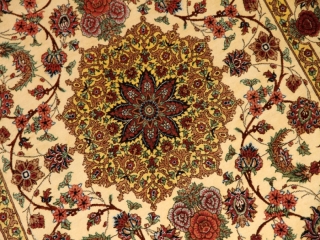 赤いバラの花じゅうたんペルシャシルクの玄関サイズ56086