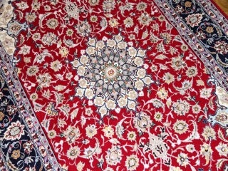 レッド手織りペルシャ絨毯ラグ50147