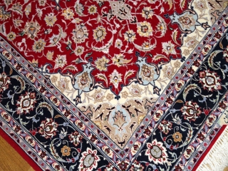 レッド手織りペルシャ絨毯ラグ50147