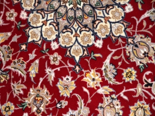 レッド手織りペルシャ絨毯ラグ50147