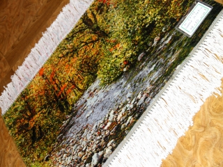 森の風景と川のピクチャー手織りタブリーズ絨毯50106