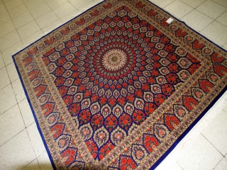 ローズカーペットのシルク最高級手織りペルシャ絨毯555993
