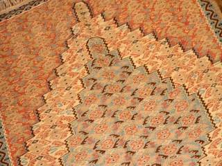 高級手織りペルシャキリムセネ産地ウール46518