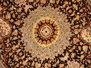 緑色のペルシャ絨毯玄関マットシルク50064