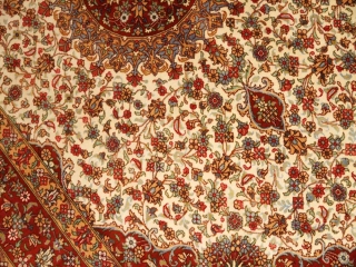 イラン製ペルシャ絨毯クムシルクのセンターラグ60026