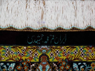 シルクのペルシャラグ高品質手織りイラン製絨毯60008