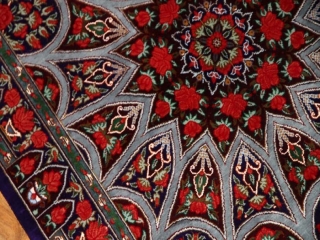 珍しいデザインの玄関マットシルクペルシャ絨毯56042