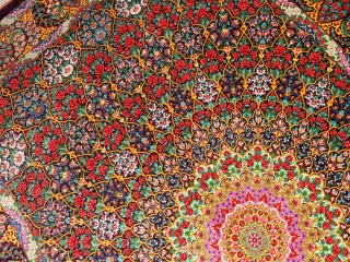 abbasi有名工房高級クムシルクペルシャ絨毯バラ模様60017