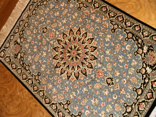 スカイブルー玄関マットペルシャ絨毯50021