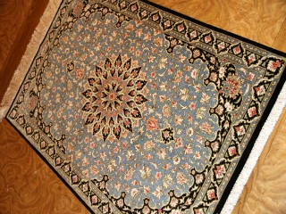 スカイブルー玄関マットペルシャ絨毯50021