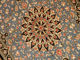 スカイブルー玄関マットペルシャ絨毯50021