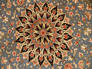 スカイブルー玄関マットペルシャ絨毯50021