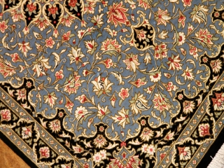 スカイブルー玄関マットペルシャ絨毯50021