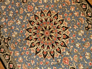 スカイブルー玄関マットペルシャ絨毯50021