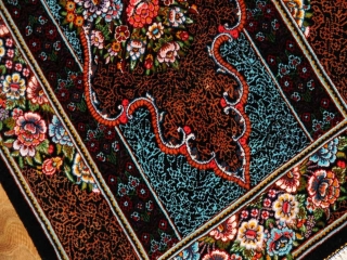 小さい玄関マットとても高品質の手織りペルシャ絨毯クムシルク60056