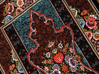 小さい玄関マットとても高品質の手織りペルシャ絨毯クムシルク60056