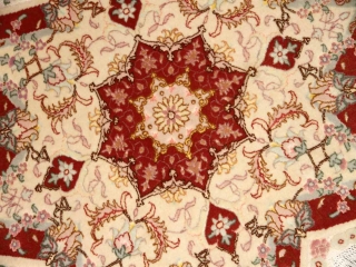 星形の手織りペルシャ絨毯とても珍しい形23315