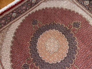 正方形リビングペルシヤ絨毯タブリズ赤色75155