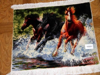 タブリズの馬のピクチャー手織りペルシャ55350