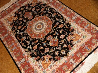 高級手織りペルシャ絨毯、タブリーズセンターラグ777000