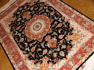 高級手織りペルシャ絨毯、タブリーズセンターラグ777000