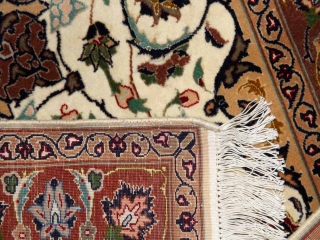 センターラグ手織りペルシャ絨毯タブリーズメダリオンデザインA165000