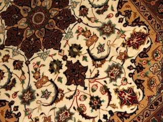 センターラグ手織りペルシャ絨毯タブリーズメダリオンデザインA165000