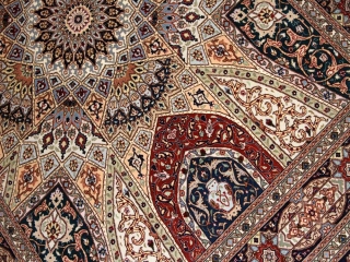 珍しいデザイン高級手織りペルシャラグ絨毯59005