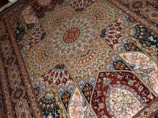 珍しいデザインリビングサイズ手織り高級ペルシャ絨毯59001