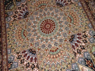 珍しいデザインリビングサイズ手織り高級ペルシャ絨毯59001