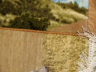 白馬絨毯、ペルシャ絨毯タブリーズピクチャー模様55357