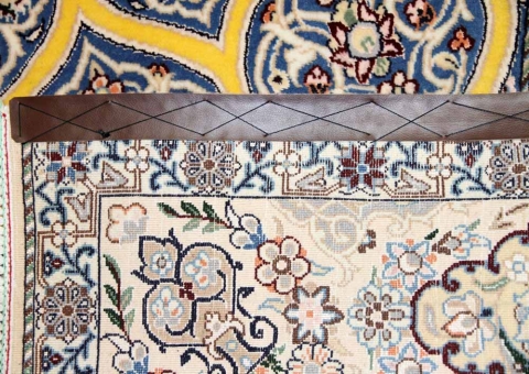 高級ペルシャ絨毯ナインゴンバディデザイン珍しい黄色2384481