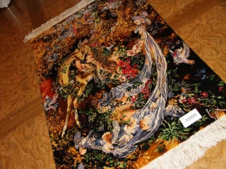ペルシャ絨毯のタブリーズ珍しいピクチャー模様55355