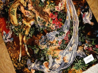 ペルシャ絨毯のタブリーズ珍しいピクチャー模様55355