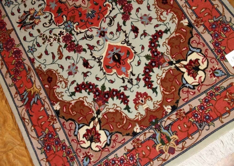 玄関マットタブリーズ産地のペルシャ絨毯イラン輸入3082