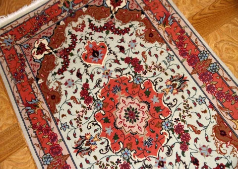 玄関マットタブリーズ産地のペルシャ絨毯イラン輸入3082