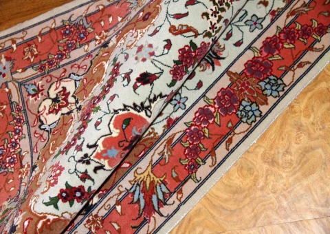 玄関マットタブリーズ産地のペルシャ絨毯イラン輸入3082