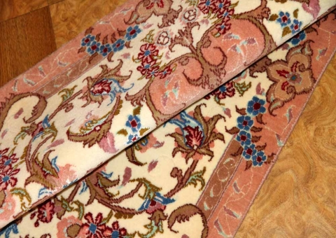 手織り玄関マットペルシャ絨毯タブリーズ34083