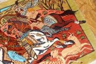 ペルシャ絨毯hunting designシルククム49006