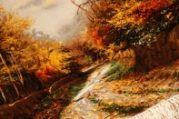 自然の風景ペルシャ絨毯タペストリー49116