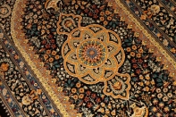 高級手織りペルシャ絨毯クムシルク48047