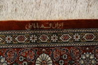 アンティーク風ペルシャ絨毯シルク、センターラグのヘシティー48064