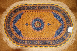 oval silk persian carpet NO:145834