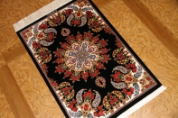 高級玄関マットのバラデザインシルクペルシャ56011