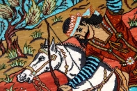 ペルシャ絨毯hunting designシルククム49006