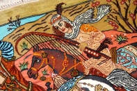 ペルシャ絨毯hunting designシルククム49006